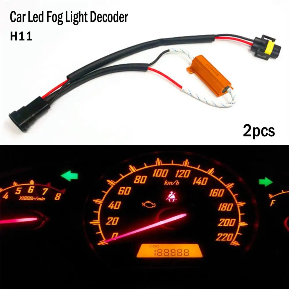 

2x Car H8/H11 LED DRL Fog Light Canbus 50W 6Ω Load Resistor Error Free Decoder