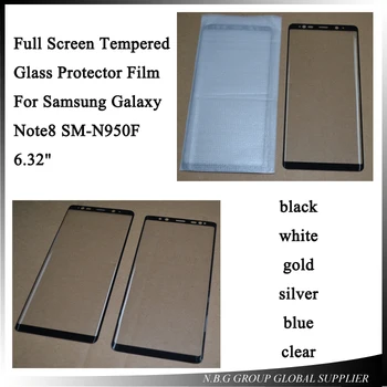 

100pcs/lot by DHL Original film For Samsung Galaxy Note 8 9H Full Screen Tempered Glass Protector Film For Note8 SM-N950F 6.32"