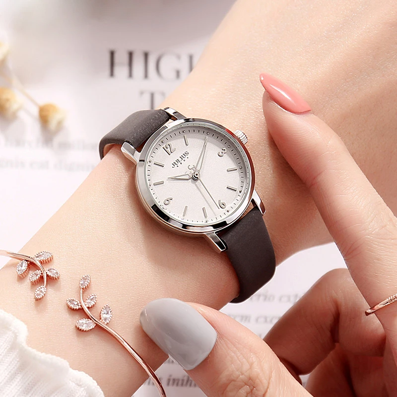 Ceny Julius Lady klasyczny cyfrowy skórzany zegarek z tarczą kobieta proste podświetlane wskazówki zegarki kwarcowe sukienka zegar Montre Femme prezent