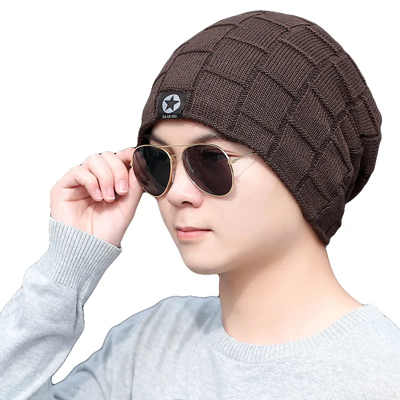 LOVINGSHA женская зимняя шапка Кепка вязаные Skullies Искусственный Мех теплая мешковатая вязаная шапка леди широкий берет-Боб шапки Мужские шапки AHT03