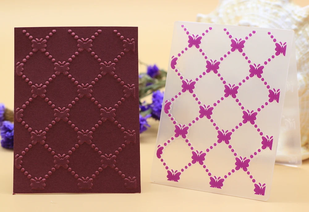 

Plastic embossing folder geometry butterfly dot board line DIY scrapbook album gift packing decoration cutting dies paper craft