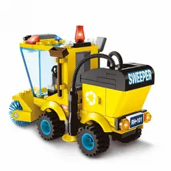DIY город серии Sweeper грузовик строительство здания Просветите собрать головоломки игрушки для детей подарки на день рождения