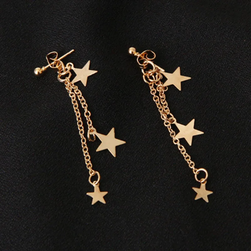 

Retro Elegant Star Tassel Earrings for Women 2019 Europe and the United States Big Star Sequins Stud Earrings Jewelry Bijoux