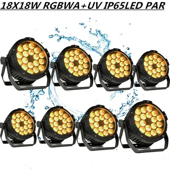 

8PCS/ 18X18W IP65 LED PAR RGBWA+UV waterproof led par light professional dj equipment wash light
