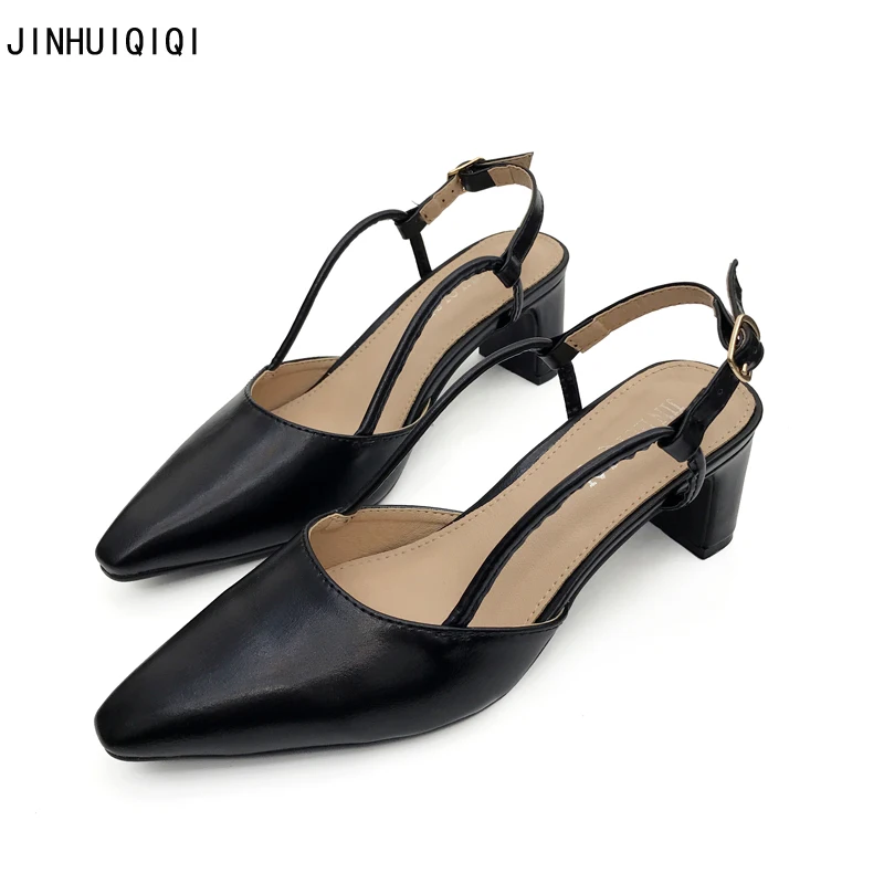 pointed thick heels