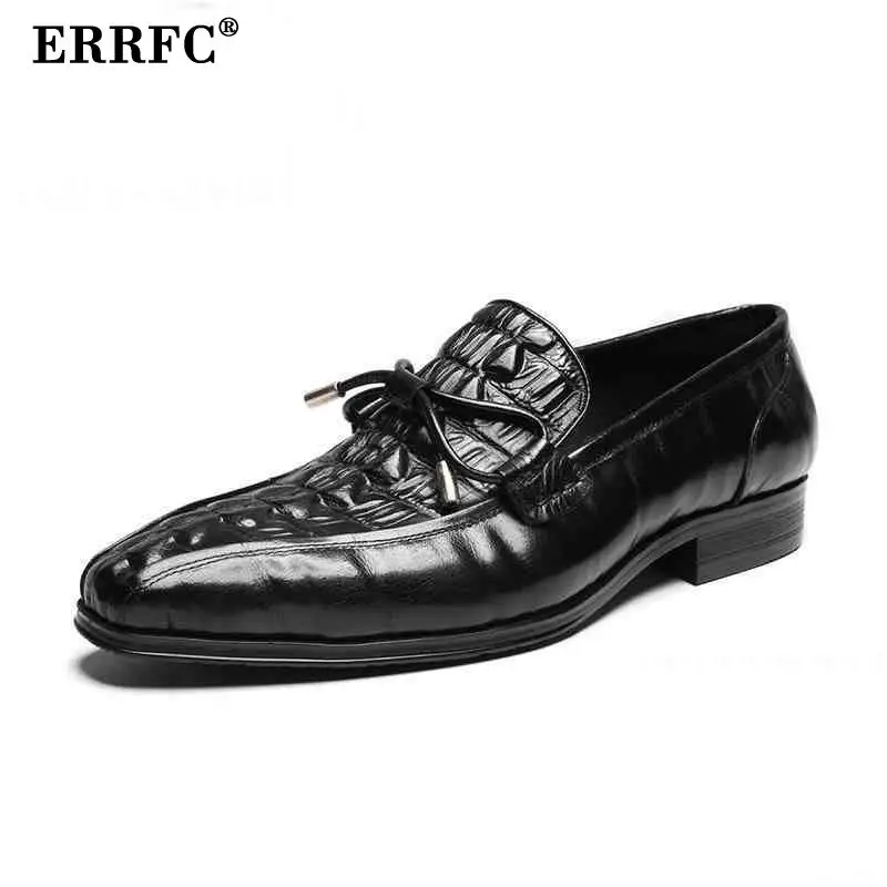 Lazer Sapatos Designer Errfc Pé Sapatas Tendências Preto Dedo Padrão vermelho Preto Vinho Homens De Escritório Dos Do Moda Quadrado Homem Barco Crocodilo Vestido qTqPdCwrE