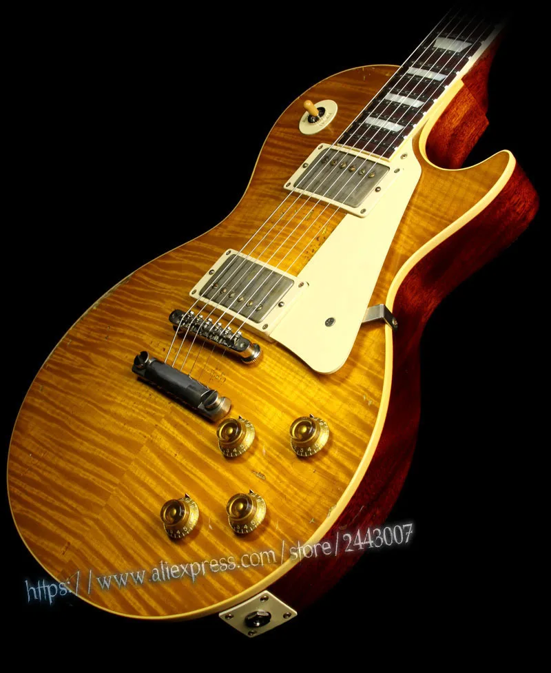 10S Custom Shop Kiss Ace Frehley 1959 Standard Reissue Aged Signed Electric Guitar Dirty Lemon Frehley Burst