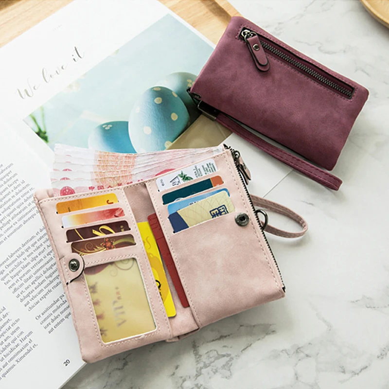 Wallet Women Zipper Short Cute Wallets Fashion Female Double Zipper