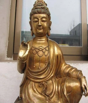 

28 Chinese Buddhism Bronze Gild Bodhisattva Kwan-Yin Ride on Fish Dragon statue
