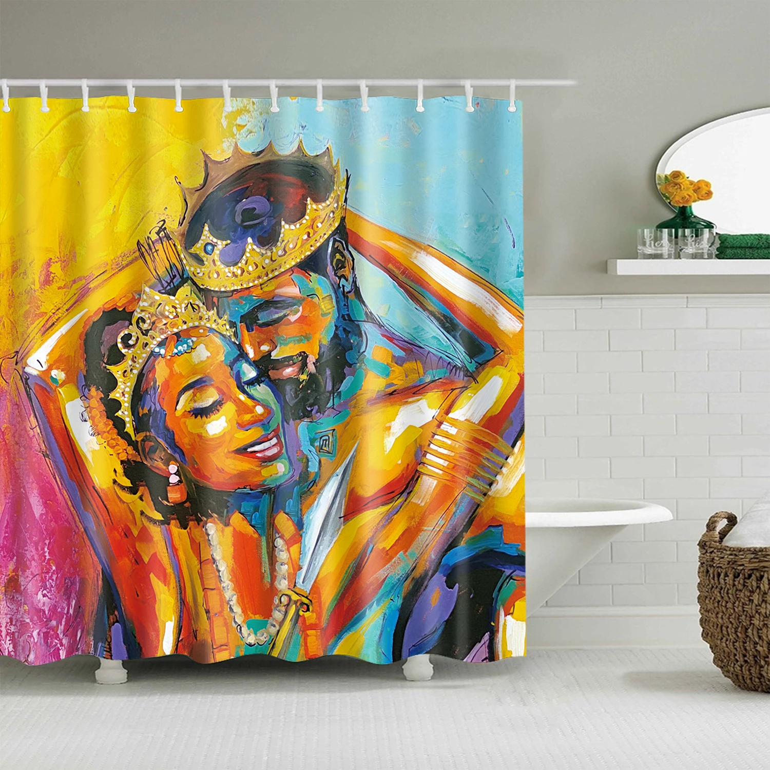 Картина маслом фантазия женщина портрет занавеска для душа s для ванной водонепроницаемый пользовательский ванная комната занавеска ткань для детской ванной Декор