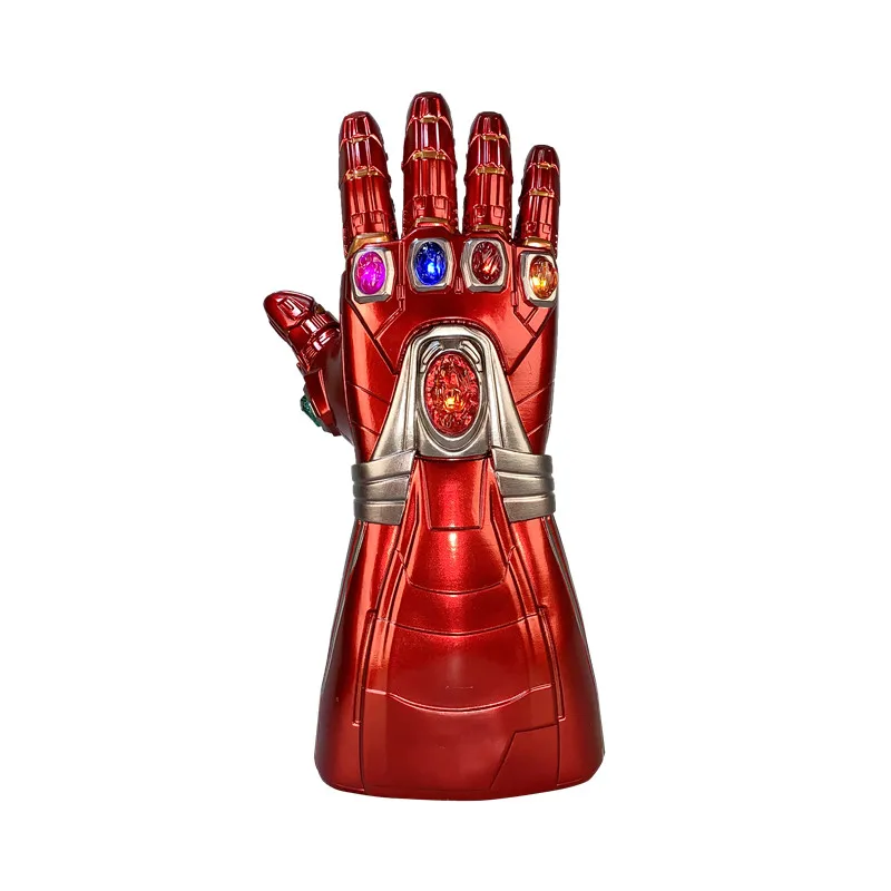 

Avengers 4 Tony Stark Iron Man Infinity Gauntlet 1:1 LED Light Cosplay PVC Gloves Superhero Weapon Kid Gift