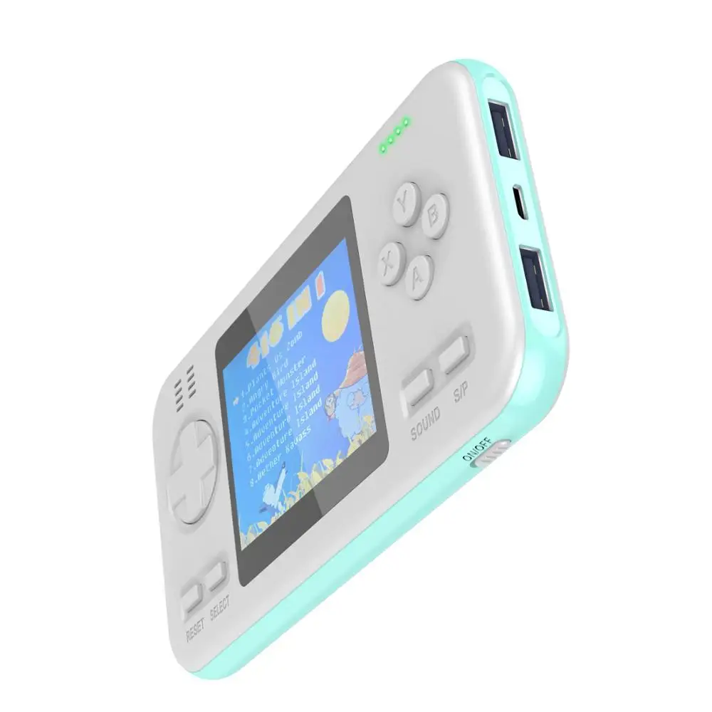 blue whit Встроенный 416 игр wth 8000 мАч аккумулятор банк питания ретро видео портативная игровая консоль 2,8 дюймов цветной ЖК-игровой плеер - Цвет: blue whit