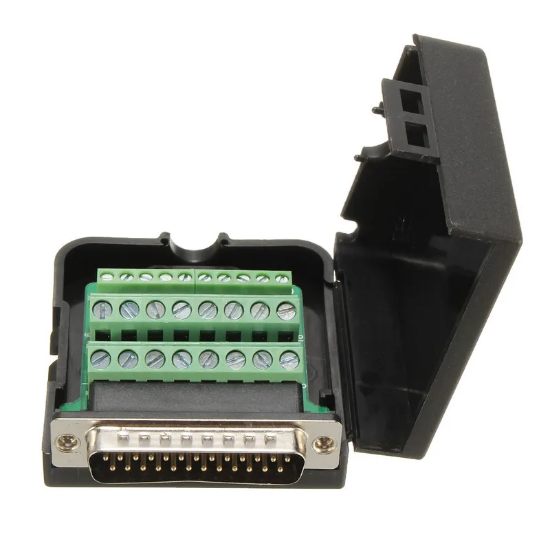 1pc Practical DB25 D-Sub 25Pin Male Connector Terminals Module Screw Cable Plug Cover Solderless Connectors 5*55*25mm Mayitr