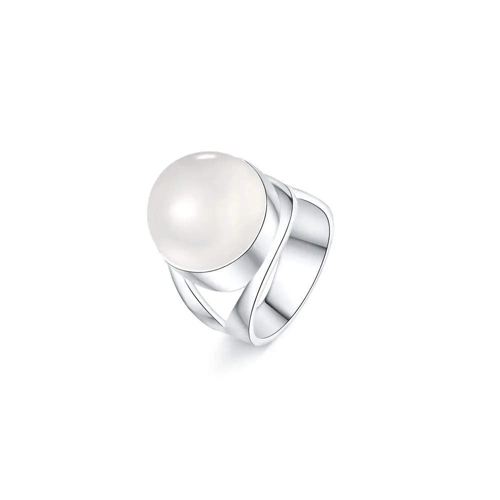 

RADHORSE 925 Silver Rings for Women Fine Jewelry inlay White Chalcedony S925 Sterling Silver Ring Adjustable Silver