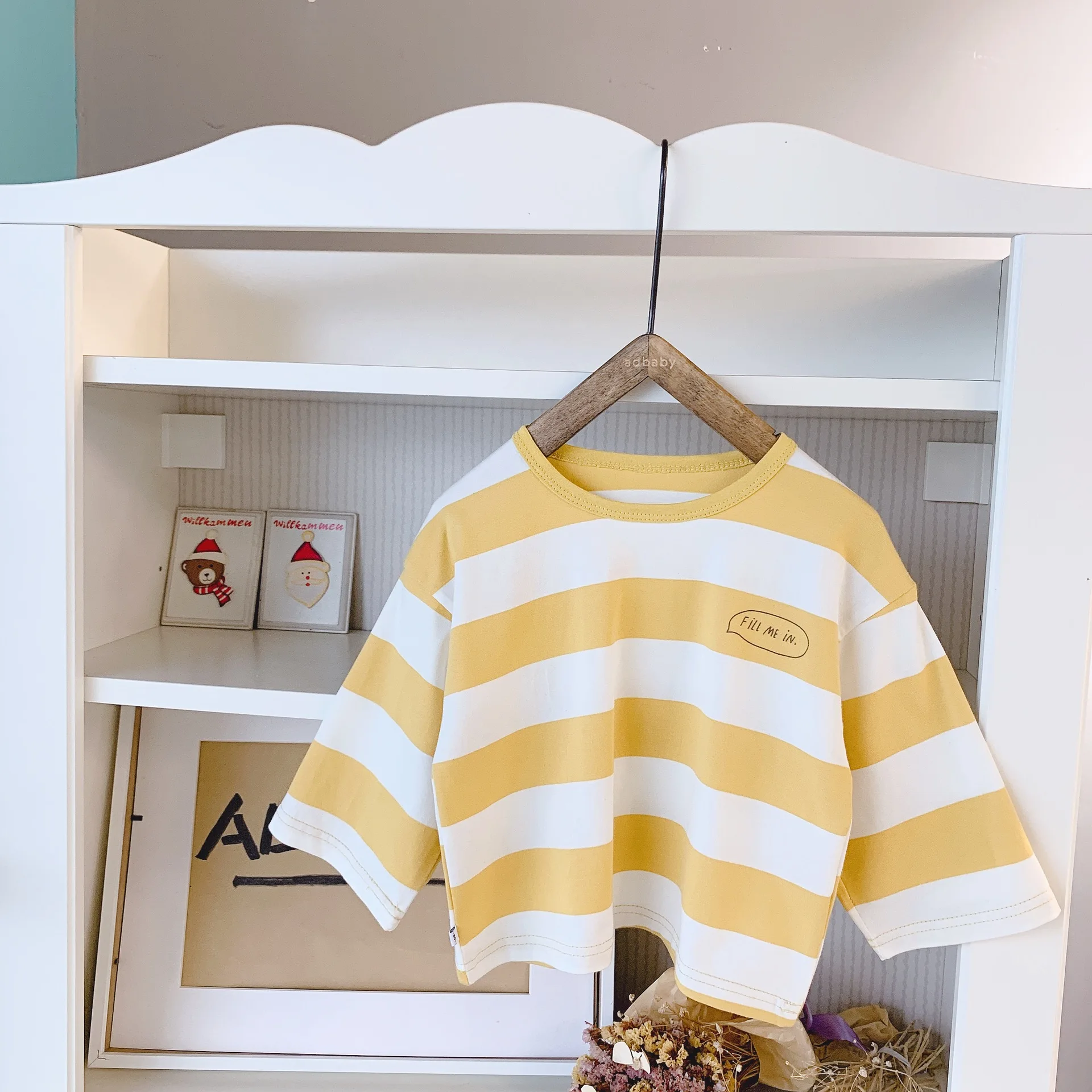 Meninas da Criança Infantil do Bebê do Algodão Unisex Novidades Chegou Listrado T-shirt Estilo Coreano Meninos Tshirts Soltas Casual Crianças Caem Roupas 10 High Quality Mamãe e Bebê