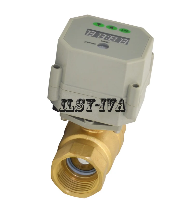 DN15, DN20, DN25 латунный таймер управления светодиодный клапан, AC/DC9~ 24V электрический клапан для систем контроля воды