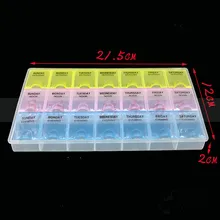 21 маленькая коробка, универсальная сортировочная коробка для IC конденсаторов, резисторов, диодов, светодиодный, Автомобильный складной ящик для хранения ключей