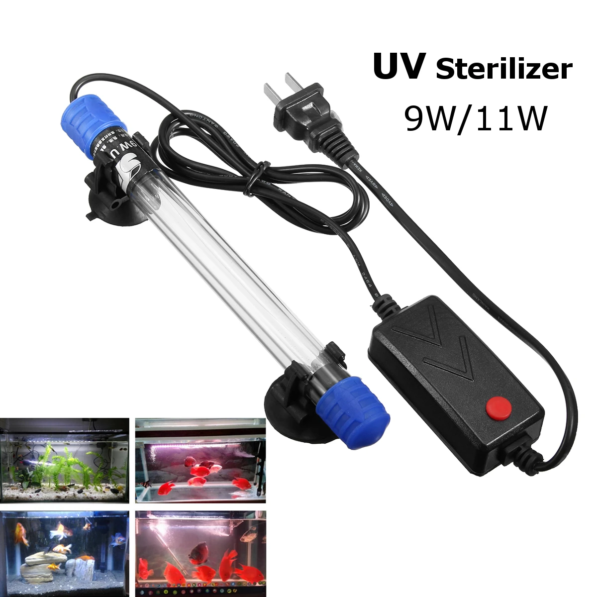

Smuxi Underwater UV Sterilizer 10000Hours 220~240V 50/60Hz 9W/11W Fish Tank Sterilizer Submersible Aquarium Pond Fish Tank Light