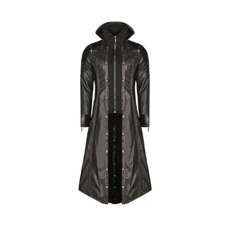 Y-422 bronze Мужское пальто, тренчкот, мужское зимнее длинное пальто, мужской Тренч с капюшоном, винтажная саржевая ветровка с регулируемым поясом на талии - Цвет: Y-422 bronze