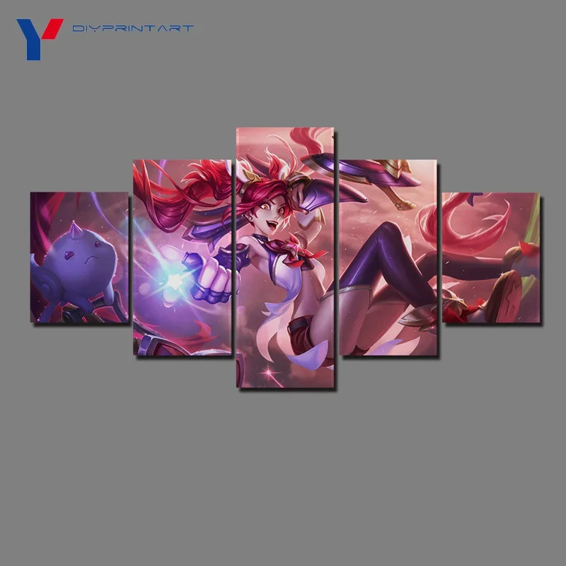 League Legends Jinx Star Guardian 5 шт./компл. холст художественная печать игра постер картина