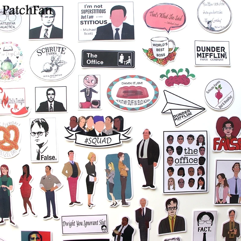 12 компл./лот Patchfan 46 шт./компл. офис забавное ТВ-шоу детская игрушка наклейка, сделай сам, Скрапбукинг альбом ноутбук телефон наклейка стикер A1763