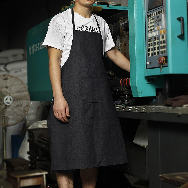 Canvas denim apron Korean fashion kitchen work apron men and women