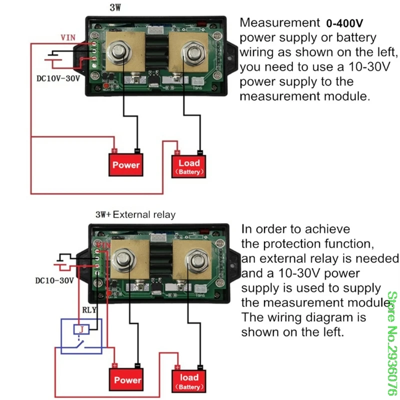 DC 400V 300A беспроводной двунаправленный вольтметр мощность амперметра вольт измеритель мощности