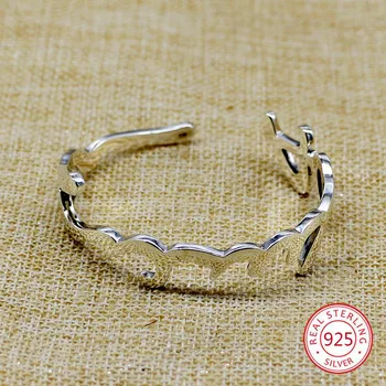 

925 sterling silver bracelet ethnic style retro fashion personality jewelry smooth simple style to send 2019 hot sale Bangles