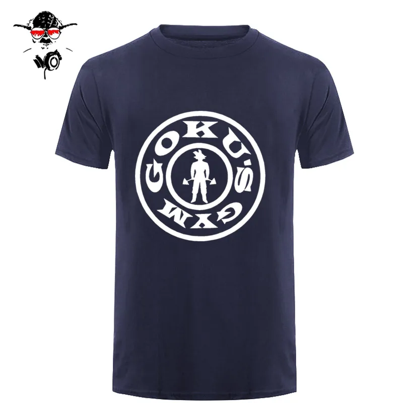 Цена Dragon Ball Z DBZ Гоку тренажерный зал Новинка Для мужчин футболка Для мужчин новый короткий рукав o Средства ухода за кожей Шеи хлопковый топ футбо...