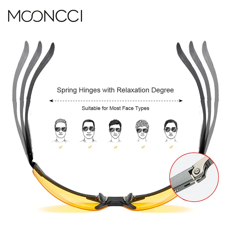 MOONCCI HD очки ночного видения Поляризованные для вождения мужские роскошные
