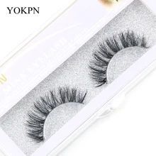 YOKPN Макияж норки накладные ресницы естественные, крест-накрест грязные мягкие Поддельные ресницы 1 коробка 1 пара в упаковке хлопок нить стебель ресницы