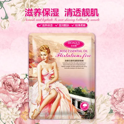 

BIOAQUA Rose Essentiial Oil Control Moisturizing Oil Control Face Mask Brighten Shrink Pores Peel Mask Skin Care tony moly