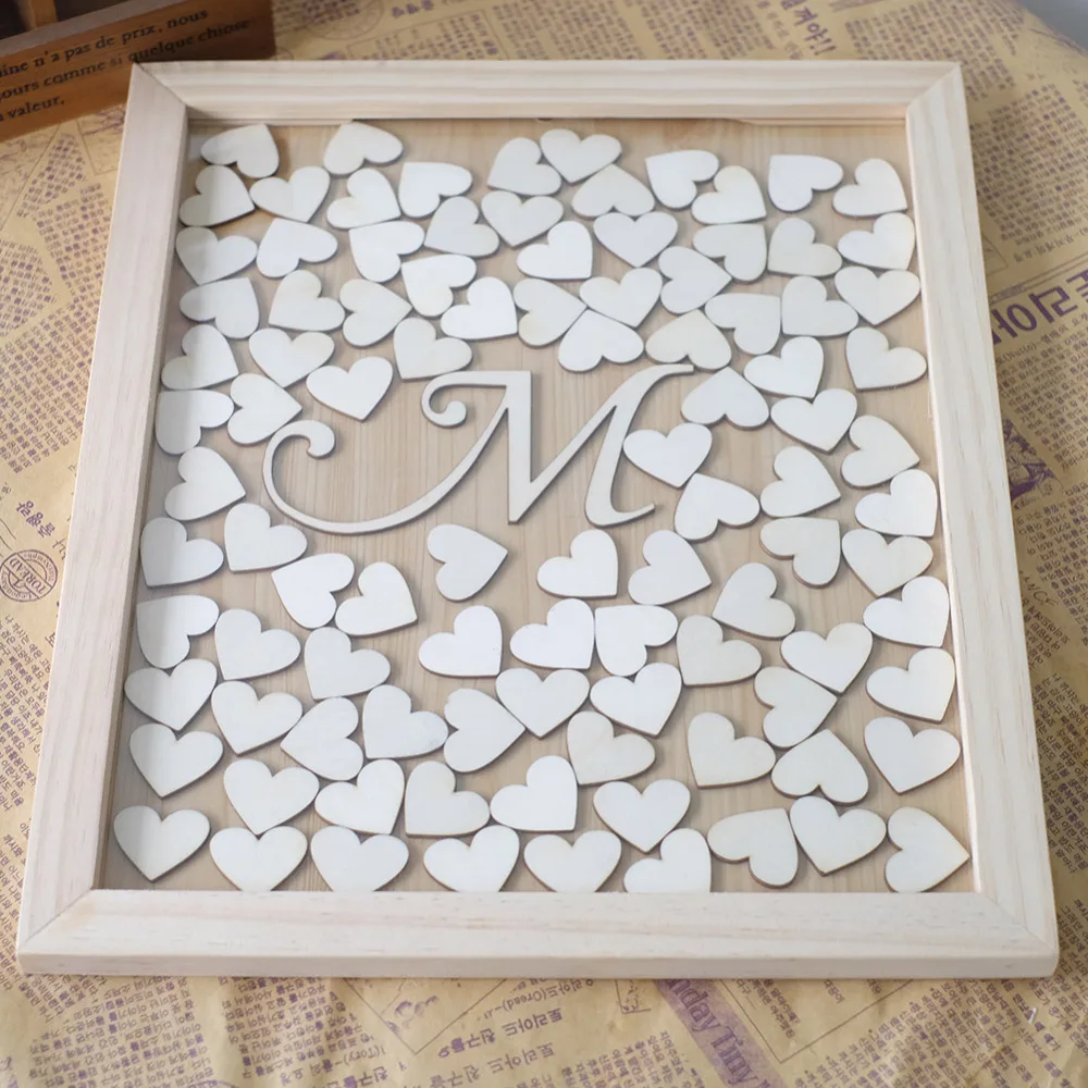 Personalized Wedding Guest Book Frame With Letter Alternative Drop Personalized Wedding Guest Book Frame With Letter Alternative Drop Box Wooen Heart Guestbook For Signature Rustic Decor In Books