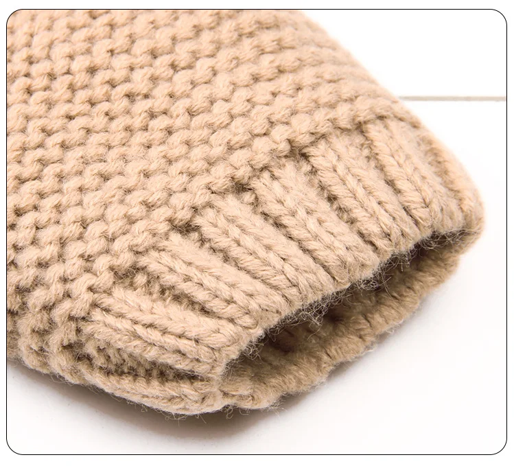 Зимний теплый свитер для новорожденных с меховым капюшоном, съемный вязаный кардиган для маленьких мальчиков и девочек, осенняя верхняя одежда, детская вязаная одежда