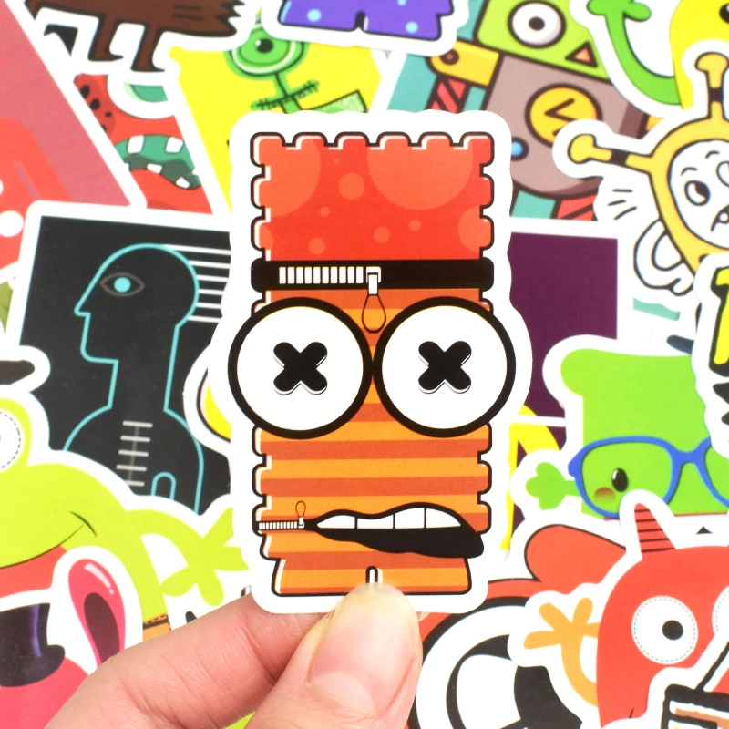 TD ZW 50Pcs Funny Little Monster Robot Stickers For Doodle Suitcase Laptop Car Motorcycle Scrapbooking Skateboard 4