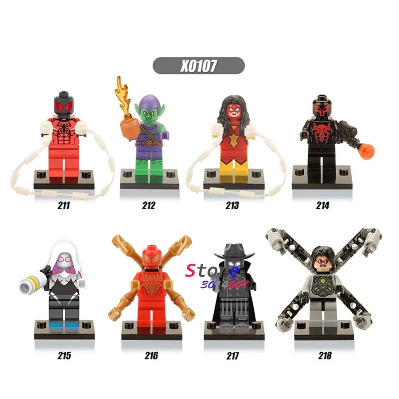 10Set-X0107 10 комплектов комиксов Marvel, серия 6, Мстители, Тор, Железный человек, Халк, Бэтмен, Супермен, Росомаха, блоки, игрушки, модель, кирпичи для детей - Цвет: 10Set-X0107