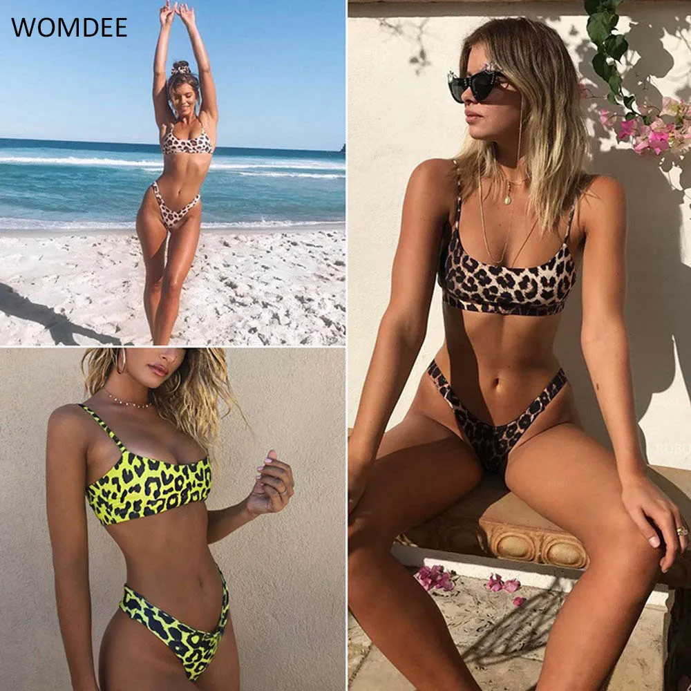 

Sexy Leopard Bikinis Sets 2019 Underwear Set Push Up Thong Biquini High Cut Swimwear Women Mini Swimsuit Female Bathing Suit