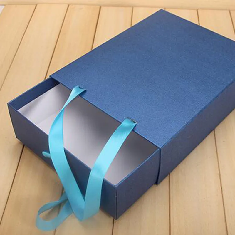 blue 2 цвета, нижнее белье для одежды, бумажные упаковочные коробки для волос, для пряди,, размер 28x22x8,2 см, с лентой, магазин при фабрике - Цвет: blue