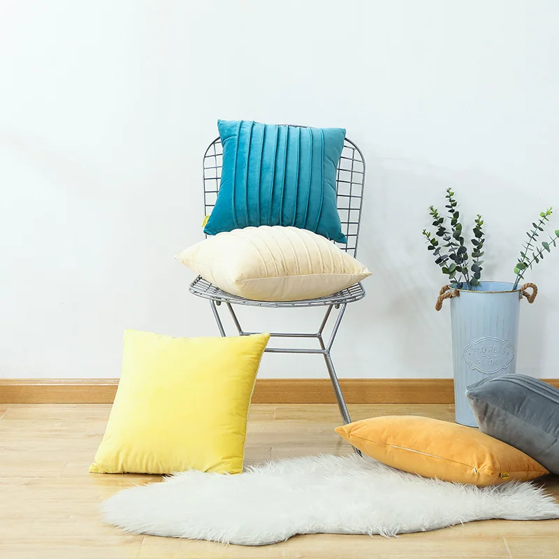 Nordic Одноцветный вельветовый чехол для подушки поясничная Подушка Чехлы для диван кресло подушка чехлы для домашнего декора накидки на подушки, 30*50 45*45