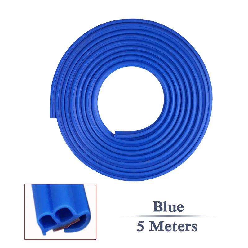 Car 5 Meters Self Adhesive Automotive Rubber Seal Strip Car Window Door Engine Cover Car Door Seal Edge Trim Noise Insulation - Название цвета: Синий