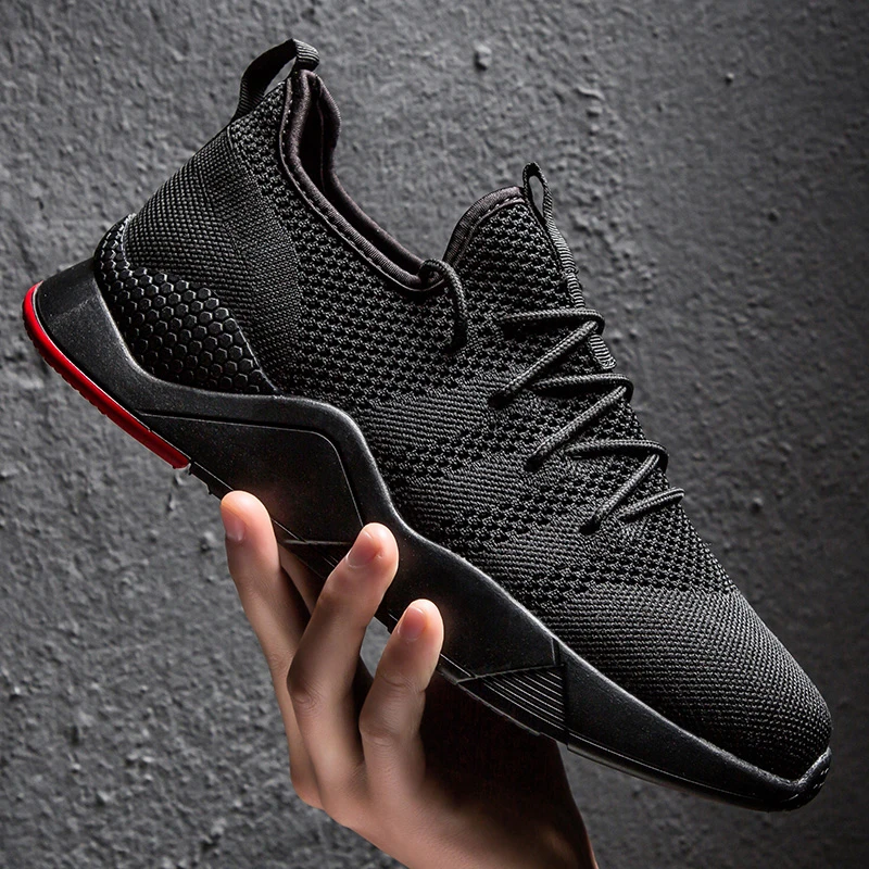 

Lightweight Men Sneakers 2019 New Mesh Breathable Running Shoes Summer Mens Athletic Comfortable Men Sport Shoes Black Gray