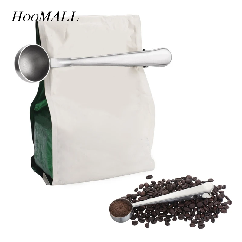 

Hoomall 1PC Sainless Steel Coffee Scoop With Bag Seal Clip Function Ice Cream Spoon Multipurpose Kitchen Tool Measuring Spoon