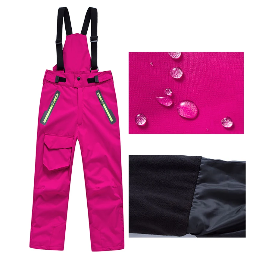 Mountainskin niños invierno fleece hombro Correas Softshell Pantalones niños al aire libre camping trekking senderismo esquí thousers vc015