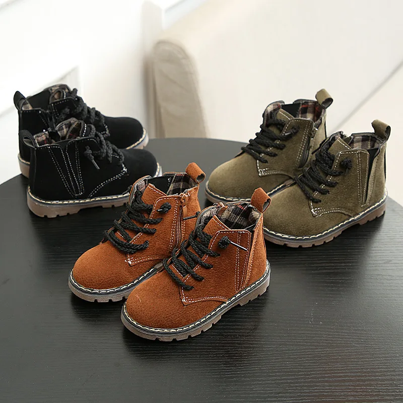 

2018 New Autumn Boots Boys And Girls Student Boots Baby Soft Bottom Boots Children Sider Zipper
