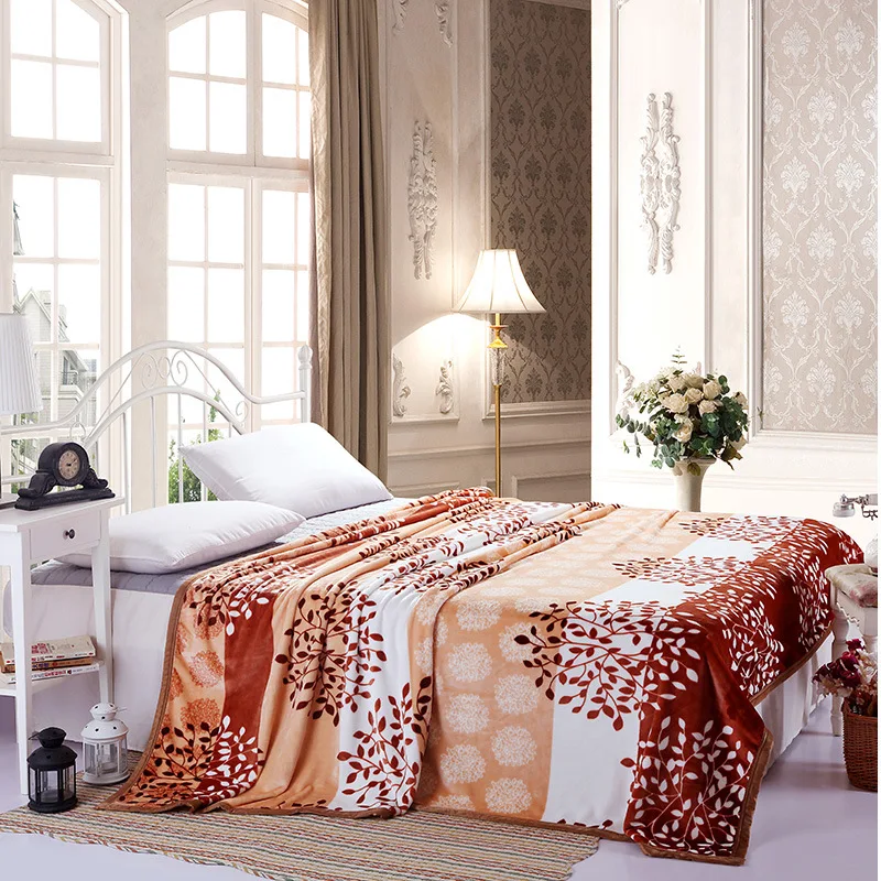 Simanfei 2017 Fashion Printed Coral Velvet Blankets For Beds Thick