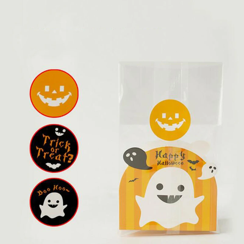 180Pcs Halloween Gost Witches Pumpkin Party Gift Candy Bag Seal Sticker Biscuits Cookies Baking