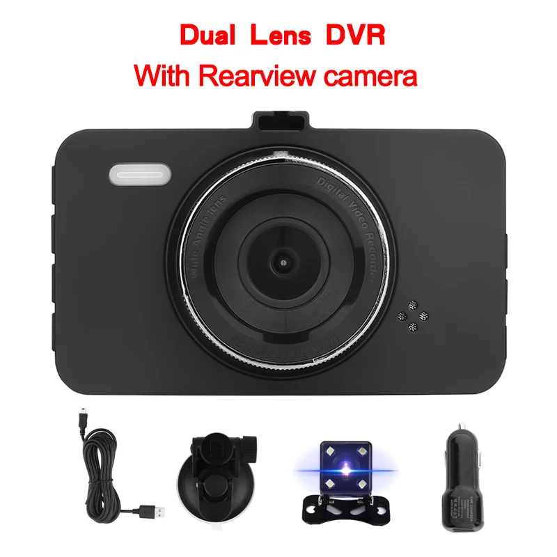 Dual Lens DVR Смарт-камера 170 градусов 3,0 дюйма 1080P Автомобильный видеорегистратор g-сенсор ночное видение цифровой видеорегистратор двойной объектив авто камера - Название цвета: Dual Lens DVR