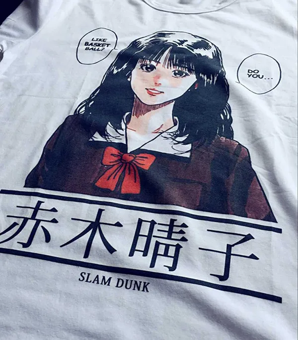 

2016 Japanese Style Cartoon Girl Printed Loose Casual Short Sleeve O-neck Tee