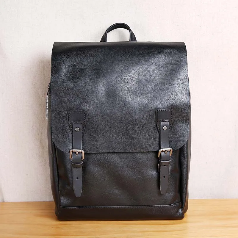 AETOO Leather fashion trend Korean version of the backpack travel leisure leather computer bag simple student bag AETOO Leather fashion trend Korean version of the backpack travel leisure leather computer bag simple student bag