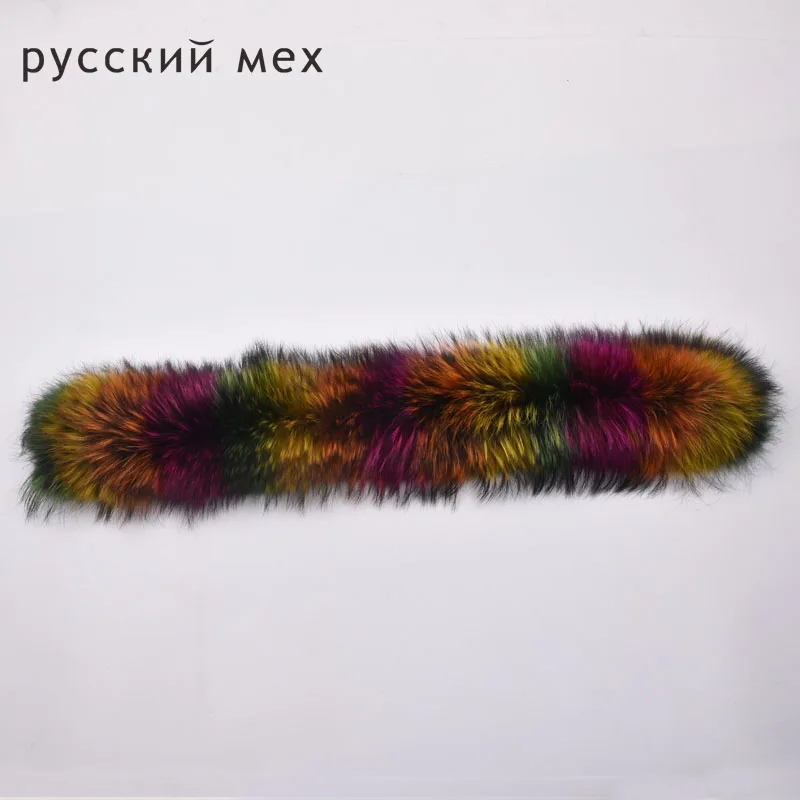Енот меховой воротник зима Для женщин натуральной меховой воротник Кепки 70/80 см прямой воротник мягкий красочный мех теплый шарф на шею шарфы унисекс